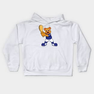 Bear as Batter at Baseball Kids Hoodie